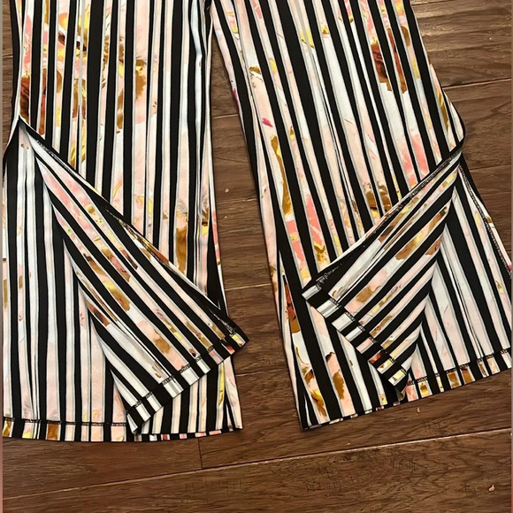 Bison Bisou Striped Wide Leg Pants Size L - Picture 4 of 11